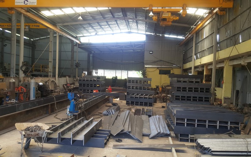 Sản xuất và lắp đặt kết cấu thép Kingpost tòa nhà The Sang Đà Nẵng