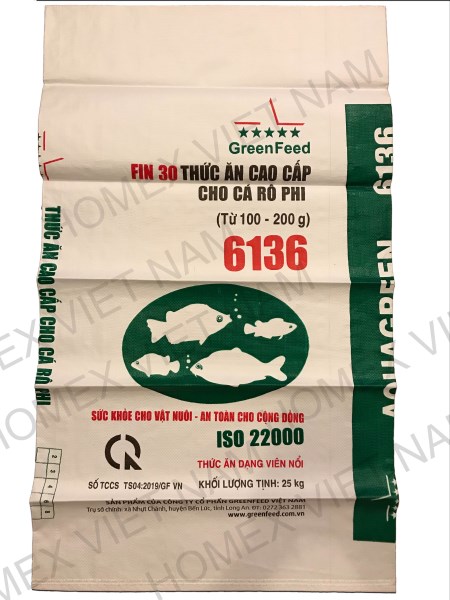 Bao PP dệt đựng thức ăn cho cá rô phi - Bao Bì Homex - Công Ty TNHH Homex Việt Nam