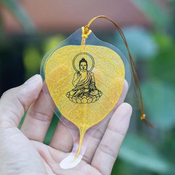 Lá bồ đề tâm phật dát vàng 24K - Cửa Hàng Ban Thần Tài - Chuyên Bàn Thờ Thần Tài - Thổ Địa
