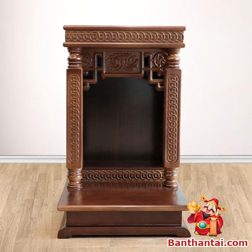 Bàn thờ thần tài mái bằng hoa sen BTT-MB020 - Cửa Hàng Ban Thần Tài - Chuyên Bàn Thờ Thần Tài - Thổ Địa