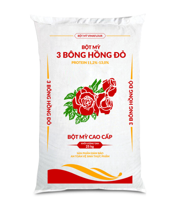 Bột mỳ 3 bông hồng đỏ