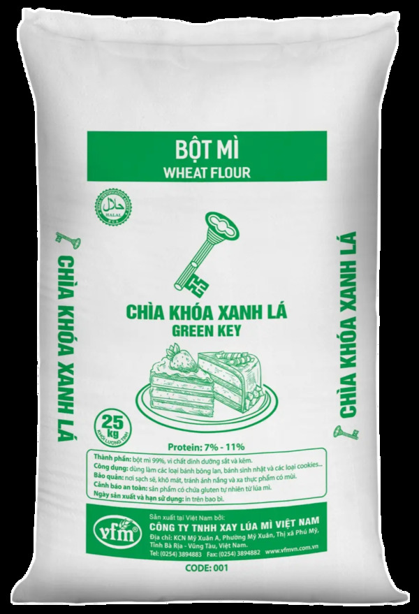Bột mỳ chìa khóa xanh lá