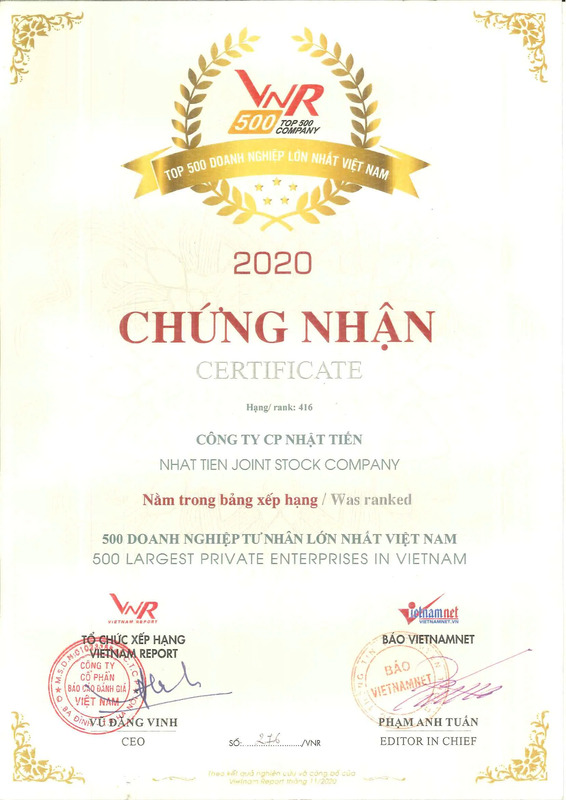 Chứng nhận - Thép Nhật Tiến - Công Ty Cổ Phần Thép Nhật Tiến