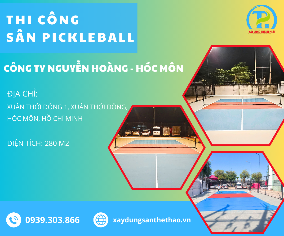 Thi công sân Pickle Pall tại công ty Nguyễn Hoàng - Thi Công Sân Thể Thao Thành Phát - Công Ty TNHH Kinh Doanh & Phát Triển Xây Dựng Thành Phát
