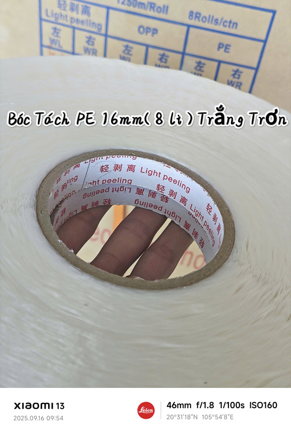 Băng keo bóc tách PE 8 li