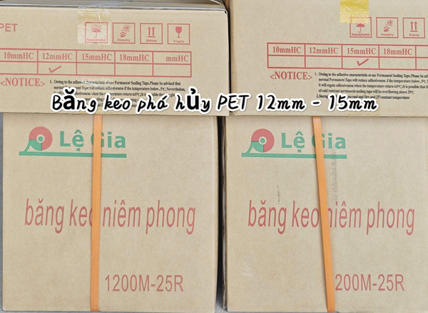 Băng keo phá hủy PET 12