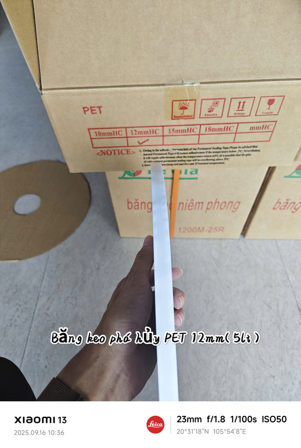 Băng keo phá hủy PET 12