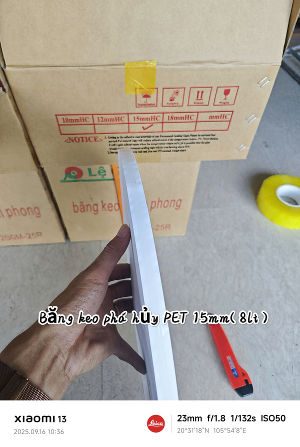 Băng keo phá hủy PET 15