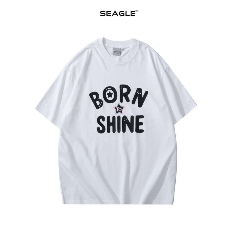 Áo thun Oversize Born To Shine nam nữ Seagle - TS004 - áo Thun Đồng Phục Seagle - Công Ty TNHH Sản Xuất Thương Mại Thời Trang Seagle