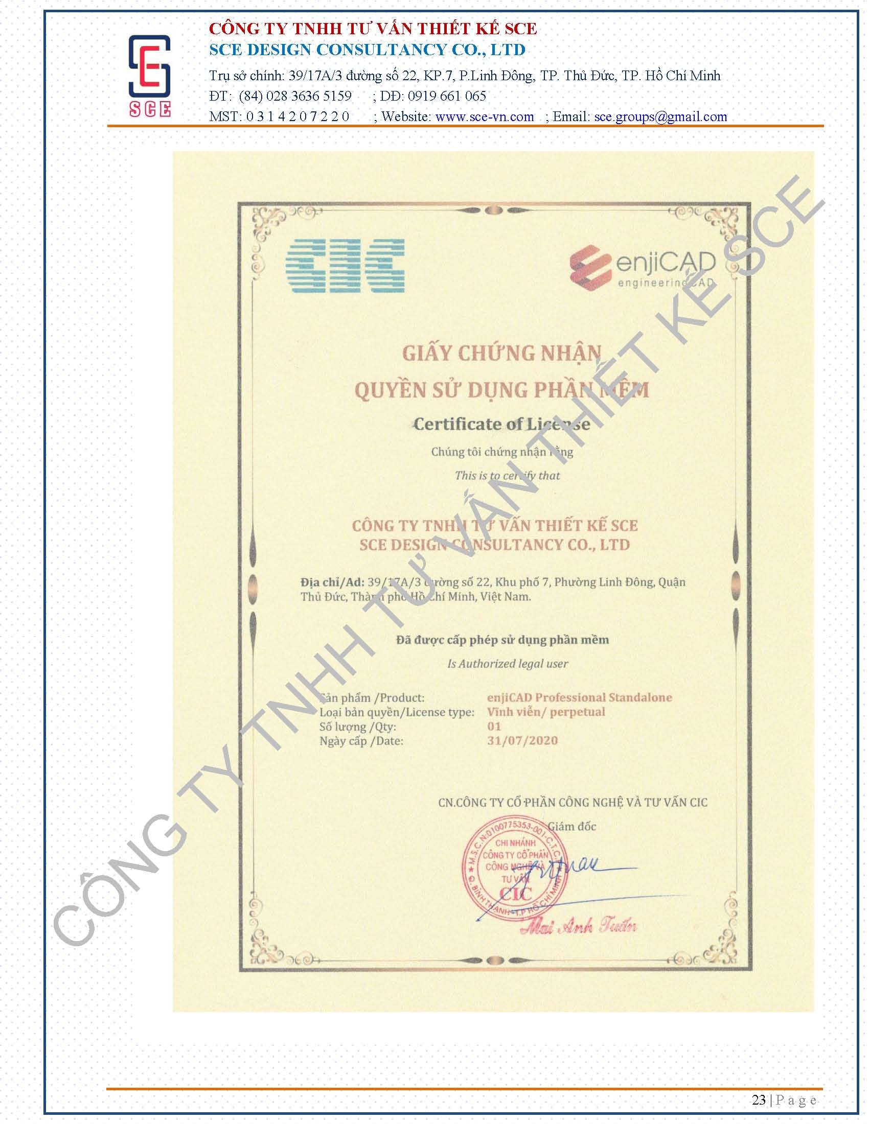 Chứng nhận  - Xây Dựng Và Cải Tạo Công Trình SCE - Công Ty TNHH Tư Vấn Thiết Kế SCE