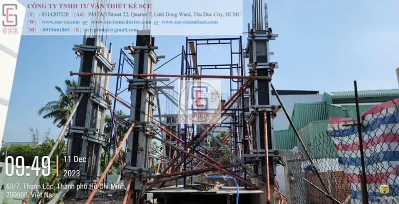 Thi công cột xây dựng - Xây Dựng Và Cải Tạo Công Trình SCE - Công Ty TNHH Tư Vấn Thiết Kế SCE