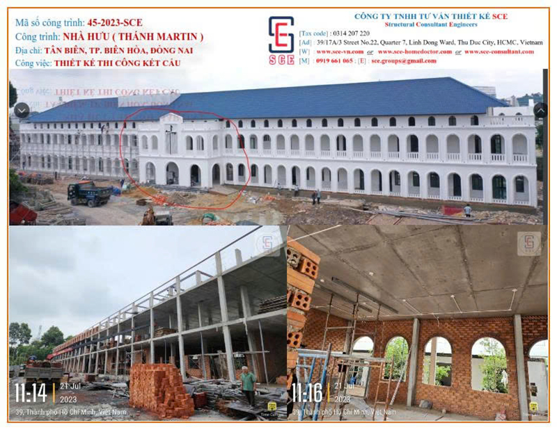 Thết kế thi công kết cấu nhà Thánh - Xây Dựng Và Cải Tạo Công Trình SCE - Công Ty TNHH Tư Vấn Thiết Kế SCE
