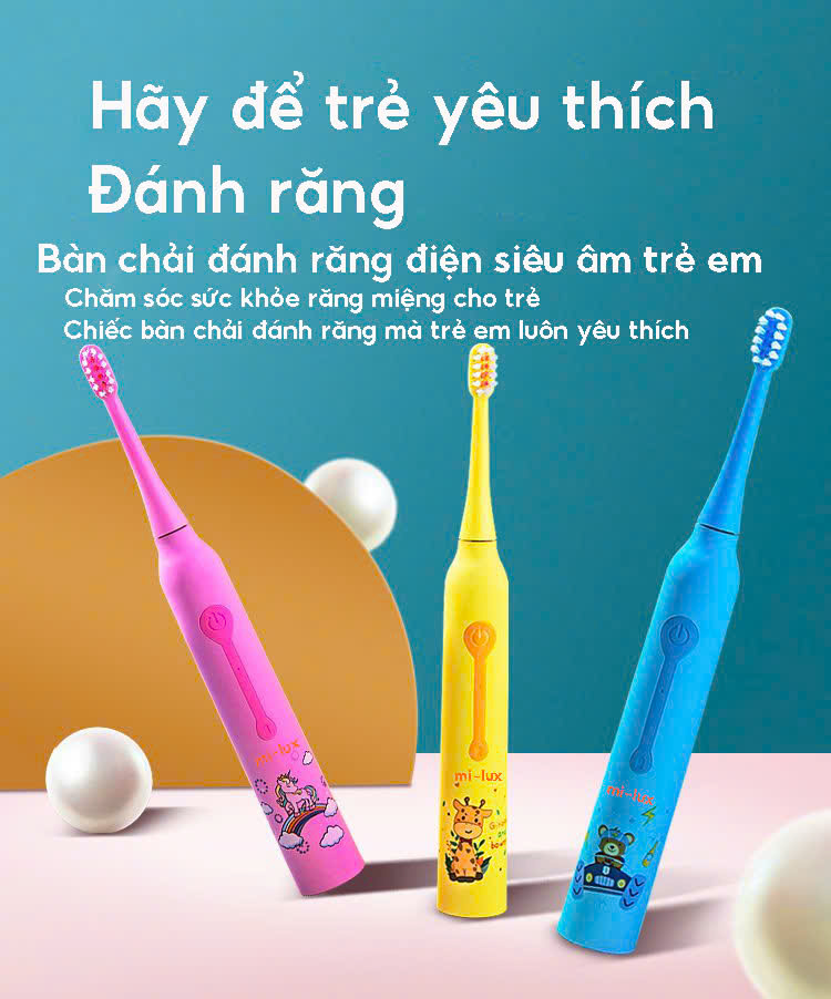 Bàn chải điện Milux Oral B1 sóng siêu âm cho trẻ em
