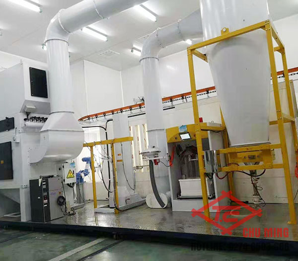 Buồng phun sơn tĩnh điện và hệ thống thu hồi chất liệu nhựa PP - Thiết Bị Phun Sơn Chu Ming - Công Ty TNHH Thiết Bị Phun Sơn Tự Động Hóa Chu Ming