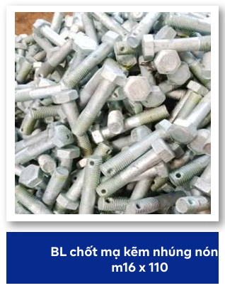 Bu lông chốt mạ kẽm nhúng nóng M16x110