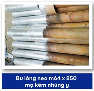 Bu lông neo M64x850 mạ kẽm nhúng y