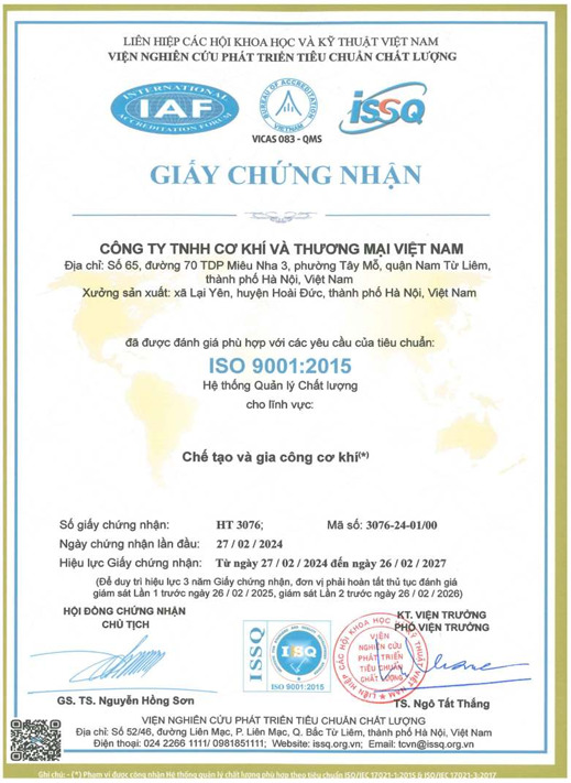 Chứng nhận ISO 9001:2015