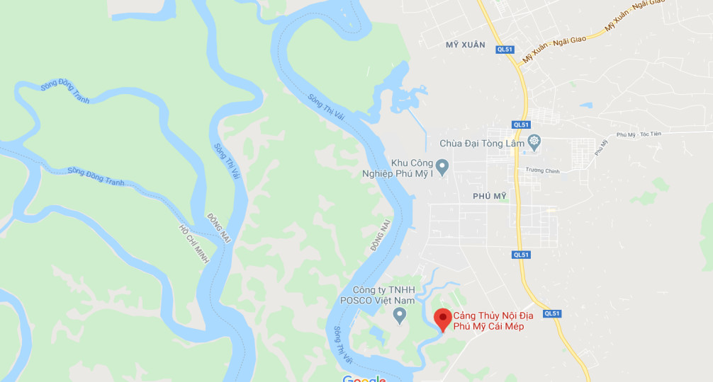 Vị trí kho than Phú Mỹ