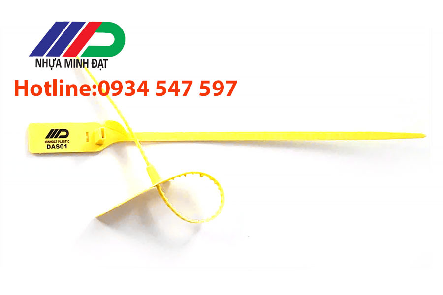 Seal niêm phong dẹt xe DAS01 Logo - Thiết Bị Niêm Phong Minh Đạt - Công Ty TNHH Kỹ Thuật Nhựa Minh Đạt