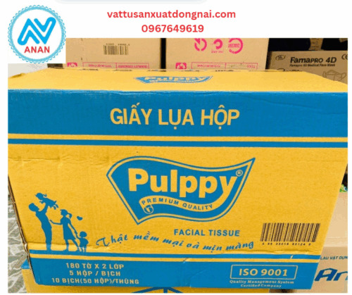 Khăn giấy hộp Pulppy - Văn Phòng Phẩm ANAN - Công Ty TNHH Dịch Vụ và Thương Mại ANAN