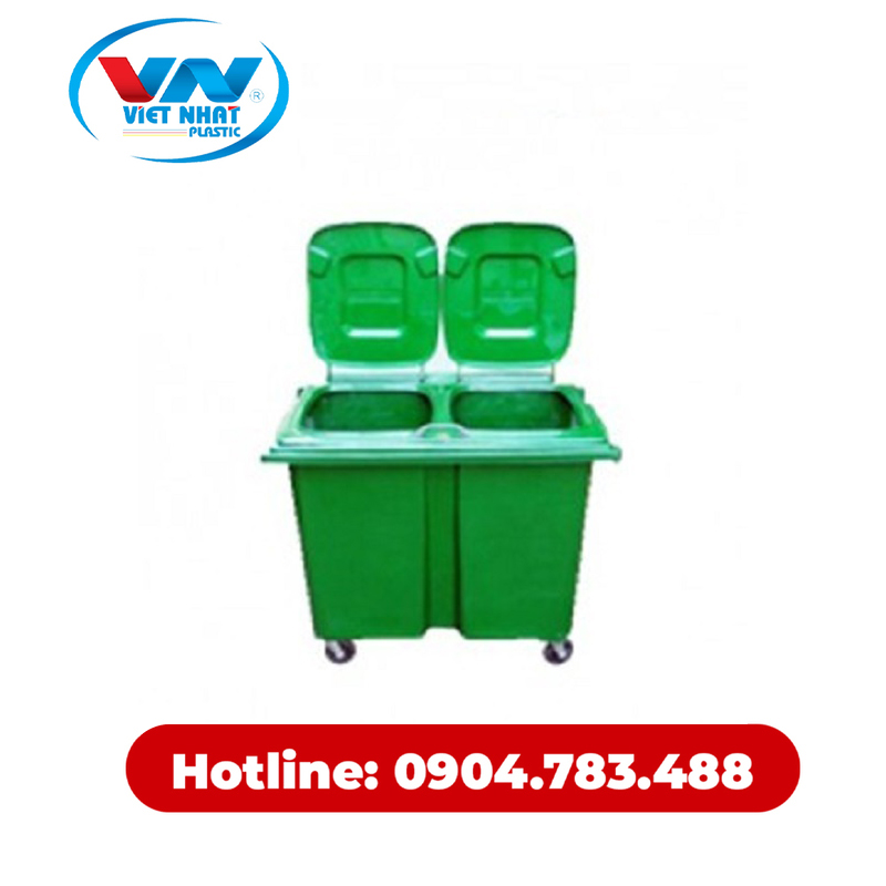 Thùng rác nhựa Composite liền đôi - Nhựa Việt Nhật - Công Ty TNHH Nhựa Việt Nhật