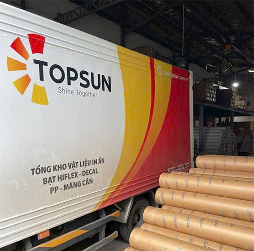 Hình ảnh kho hàng Công ty Bạt Che Topsun