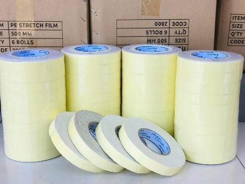 Băng keo xốp vàng 2 mặt - Vật Liệu Đóng Gói Song Hương - Công Ty TNHH Vật Liệu Đóng Gói Song Hương