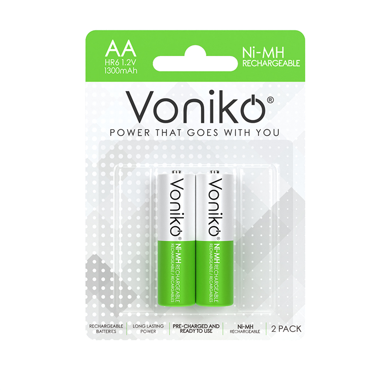 Pin sạc Voniko  AA NiMH - HR6 1.2V 1300mAh (Có thể sạc lại)