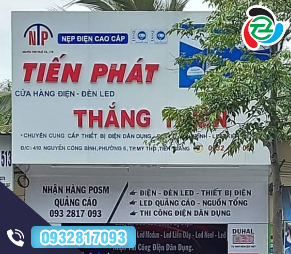 Bàng hiệu chữ nổi mica cửa hàng điện - đèn LED