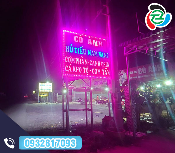 Biển hiệu chữ đèn LED hủ tiếu nam vang cô Ánh
