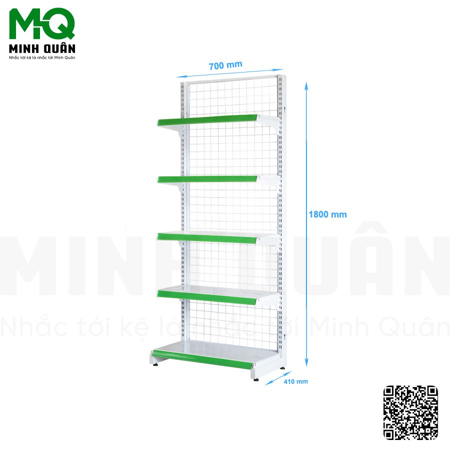 Kệ đơn lưng lưới 5 tầng 700x1800 mm - Kệ Siêu Thị Minh Quân - Công Ty TNHH Đầu Tư Phát Triển Thương Mại Dịch Vụ Minh Quân