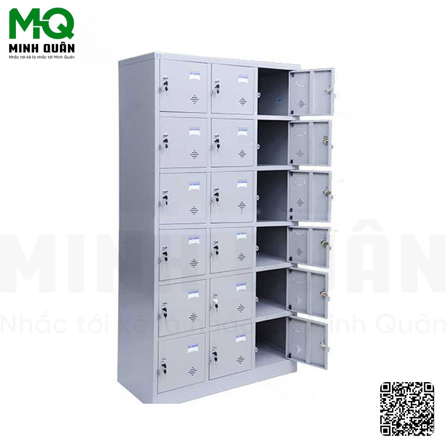 Tủ Locker 18 ngăn Minh Quân - Kệ Siêu Thị Minh Quân - Công Ty TNHH Đầu Tư Phát Triển Thương Mại Dịch Vụ Minh Quân