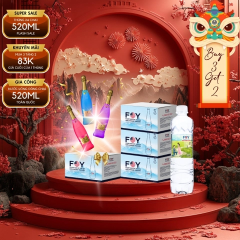 Nước khoáng ion kiềm chai 520ml FOY Artist