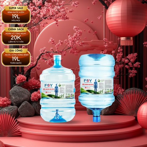 Nước khoáng ion kiềm đóng bình 19L FOY