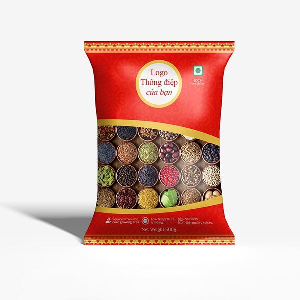 Cuộn màng đóng gói túi gia vị tự động 500g - Bao Bì Nhựa Amoy - Công Ty TNHH Bao Bì Nhựa Amoy