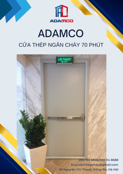 Cửa chống cháy 70 phút - Cửa Chống Cháy Adamco - Công Ty Cổ Phần Đầu Tư Và Xây Dựng Adamco