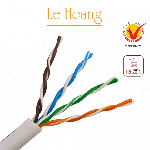 Cáp LAN CAT5E UTP 24AWG 4PRS  PVC