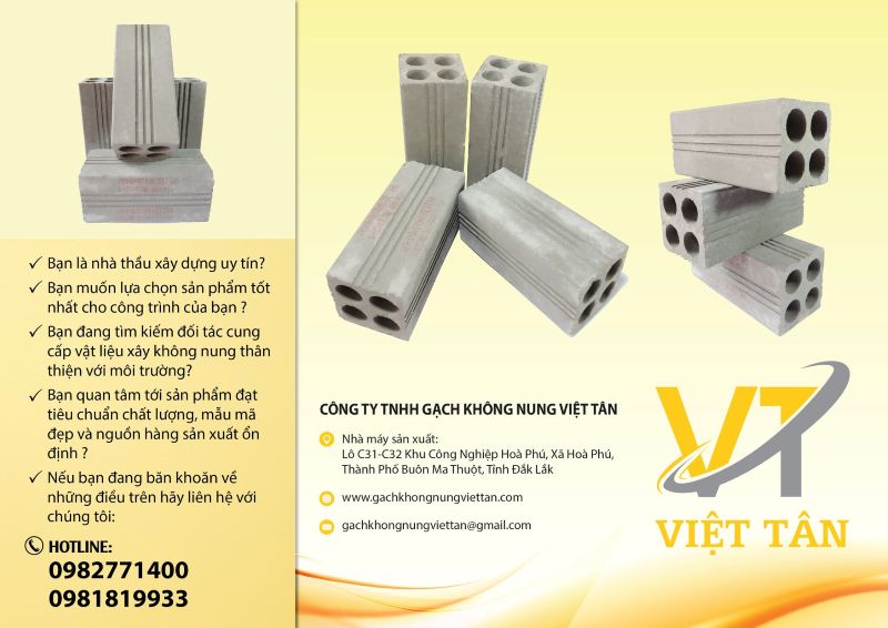 Gạch không nung - Công Ty TNHH Gạch Không Nung Việt Tân