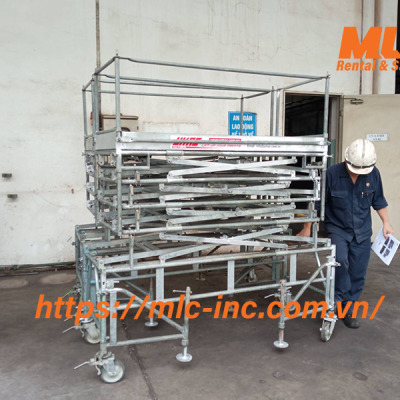Cho thuê giàn giáo di động 4.5m làm việc - Cho Thuê Xe Nâng MLC - Công Ty TNHH MLC Rental