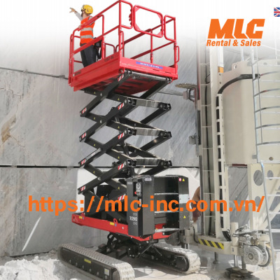 Cho thuê xe nâng người cắt kéo bánh xích 10m - Cho Thuê Xe Nâng MLC - Công Ty TNHH MLC Rental