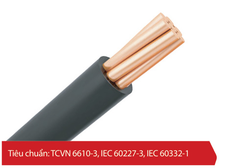 Cáp điện lực 1 lõi ruột đồng cách điện PVC - Cáp Chống Cháy An Toàn - Công Ty TNHH An Toàn