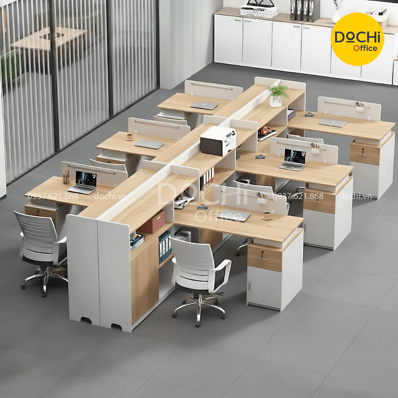 Bàn cụm nhân viên - Dochi Office - Nhà Máy Thiết Kế, Sản Xuất, Thi Công Nội Thất Văn Phòng - Công Ty TNHH Dochi Home