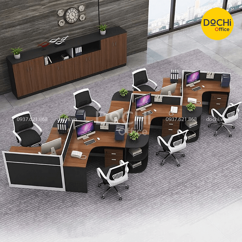 Bàn cụm nhân viên - Dochi Office - Nhà Máy Thiết Kế, Sản Xuất, Thi Công Nội Thất Văn Phòng - Công Ty TNHH Dochi Home