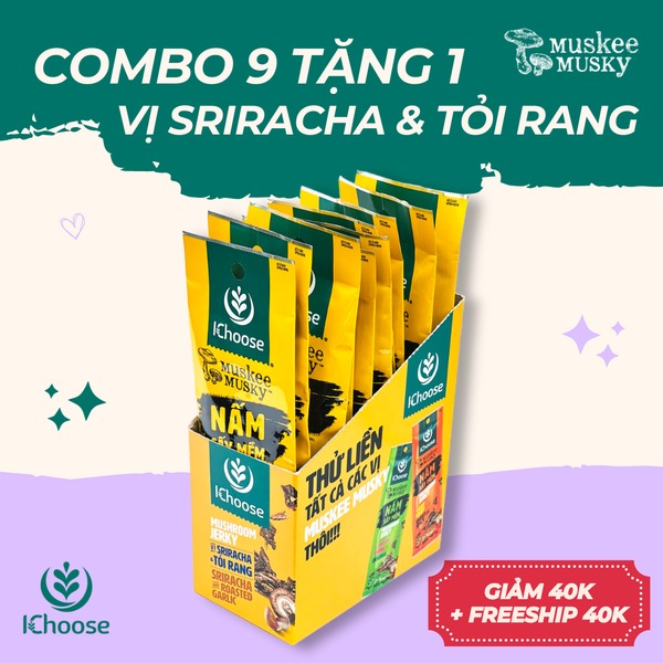 Combo 10 gói vị Sriracha & Tỏi Rang Miếng 25g