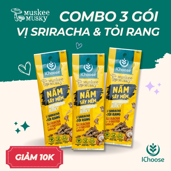 Combo 3 gói vị Sriracha & Tỏi Rang Miếng 25g