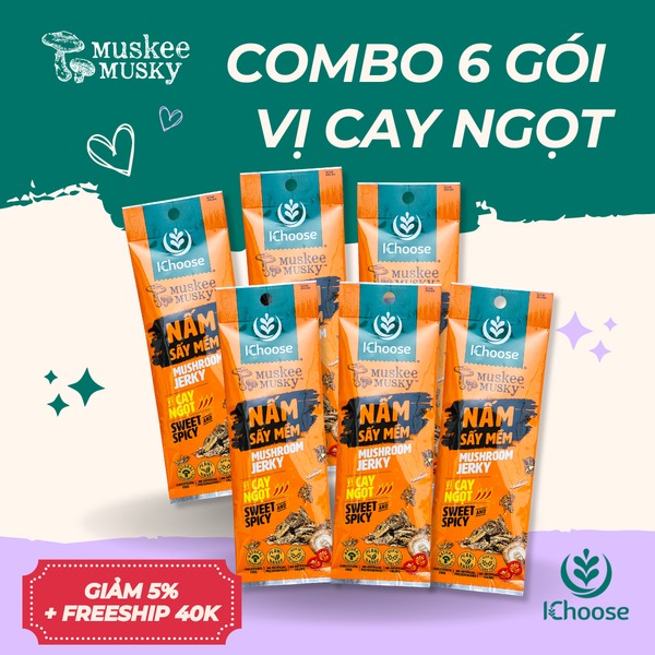Combo 6 gói vị Cay ngọt Miếng 25g
