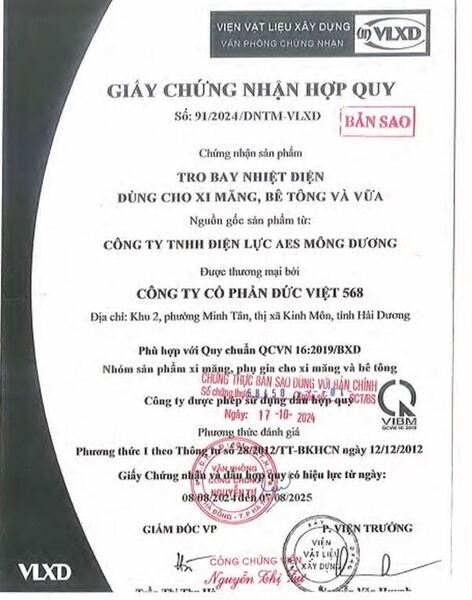 Giấy chứng nhận hợp quy