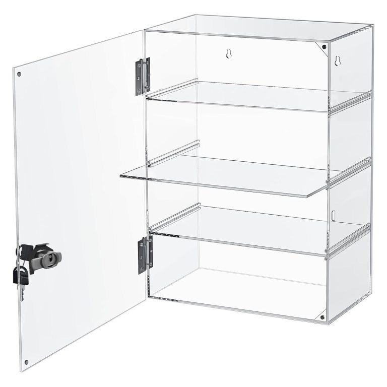 Tủ Acrylic 4 tầng có khóa - Gia Công MiCa Dòng Chảy Việt Nam - Công Ty TNHH Dòng Chảy Việt Nam