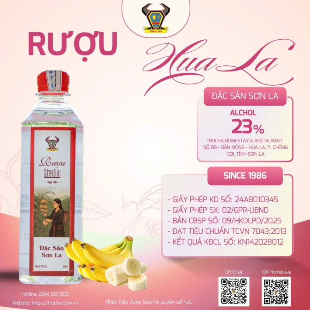Rượu HuaLa (kiện 20 chai - 500ml) - Rượu Trúc Hà - Hộ Kinh Doanh Lê Phúc Dân	