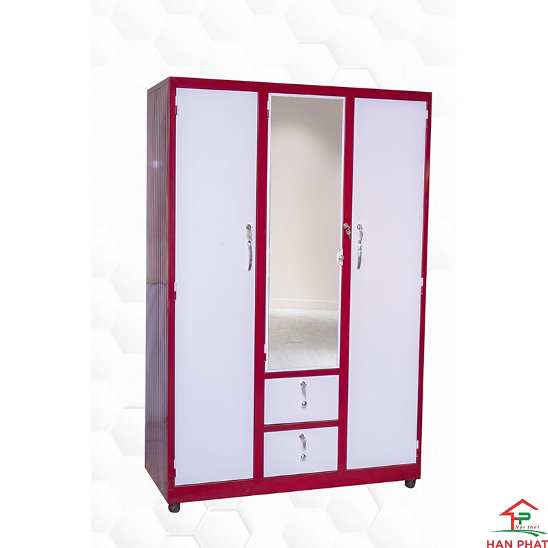 Tủ sắt 1m2 - Tủ quần áo 3 buồng